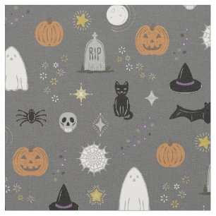 Spookie Things - Slate, Rust, Coal, Fog Fabric