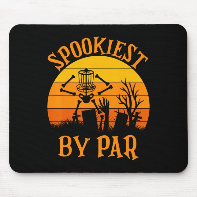 Spookiest By Par Disc Golf Frisbee Golfer Ghost Ha Mouse Mat (Front)