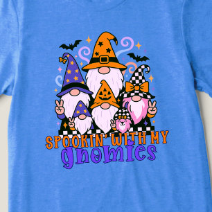 Spookin’ With My Gnomies: Retro Halloween Friends Tri-Blend Shirt