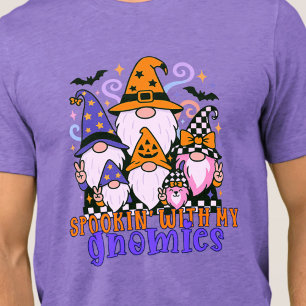 Spookin’ With My Gnomies: Retro Halloween Friends Tri-Blend Shirt
