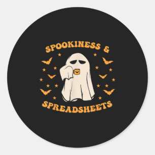 Spookiness And Spreadsheets Halloween Accountant B Classic Round Sticker