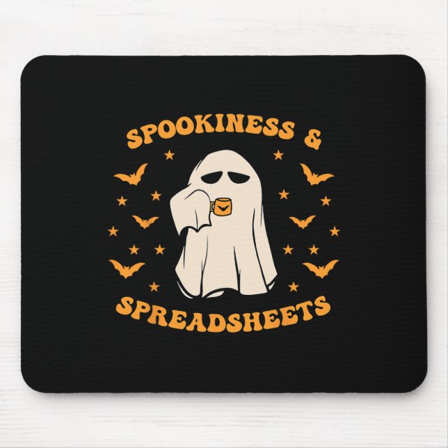 Spookiness And Spreadsheets Halloween Accountant B Mouse Mat (Front)