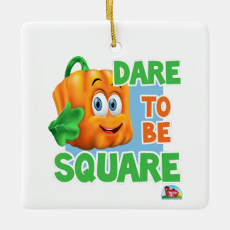 SPOOKLEY THE SQUARE PUMPKIN | DARE TO BE SQUARE! CERAMIC ORNAMENT