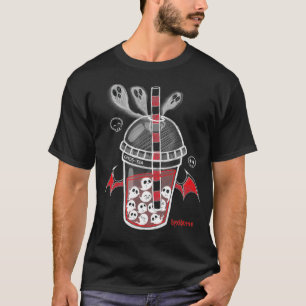 Spookscene GhosTea Spooky Boba Emo Goth Alt Red  T-Shirt