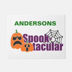 Spooktackular Halloween Pumpkins Personalised Doormat