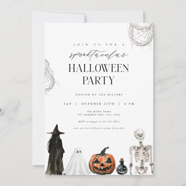 Spooktacular Adult Halloween Party Invitation (Front)