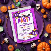 Spooktacular Bats Birthday Invitation