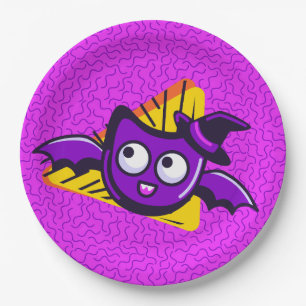 Spooktacular Bats Halloween Plates - Purple