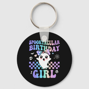 Spooktacular Birthday Cute Ghost Halloween Birthda Key Ring
