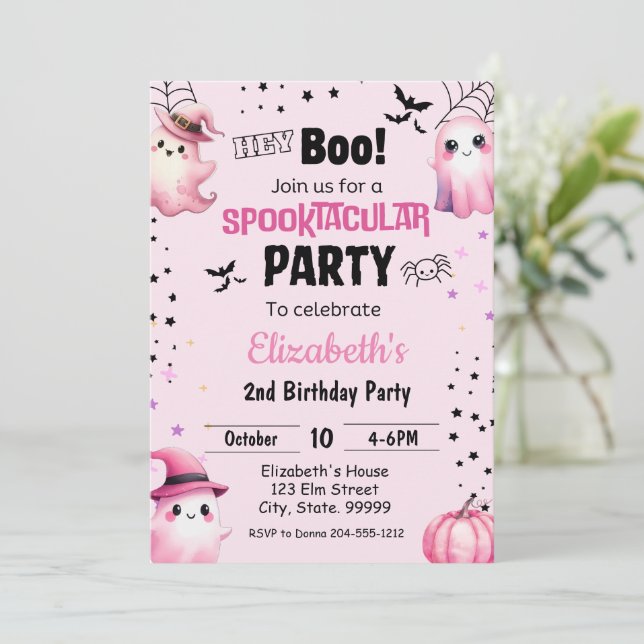 Spooktacular Birthday Halloween Party  Invitation (Standing Front)