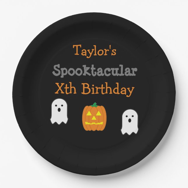 Spooktacular Birthday Paper Plate (Front)