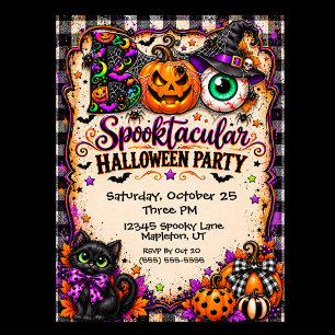 Spooktacular Boo Halloween Party Invitation