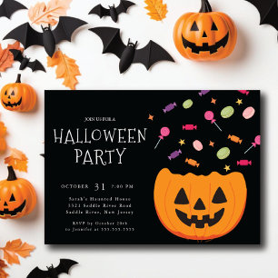 Spooktacular Candy & Pumpkin Halloween  Invitation