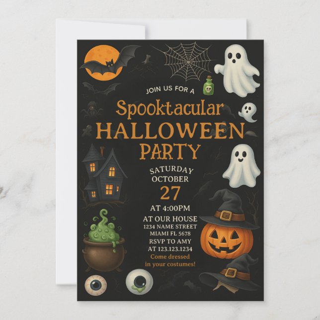 Spooktacular Costume Bash Halloween Invitation (Front)