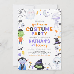 Spooktacular Costume Party Halloween Birthday Invitation