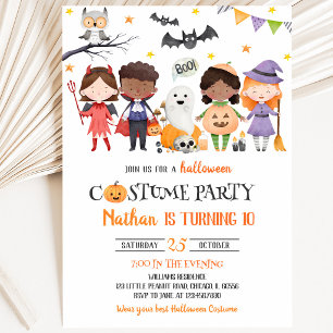 Spooktacular Costume Party Halloween Birthday Invitation