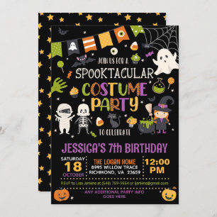 Spooktacular Costume Party Halloween Birthday Invitation