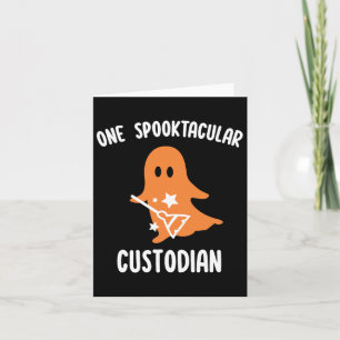 Spooktacular Custodian School Janitor Custodian Ha Card