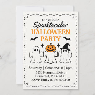 Spooktacular Cute Ghost Halloween Invitation