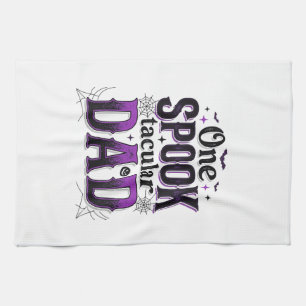 Spooktacular Dad Halloween Vintage Vector Design_1 Tea Towel