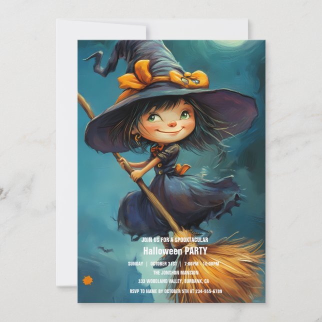 Spooktacular Dark Haunted House Halloween Party  I Invitation (Front)