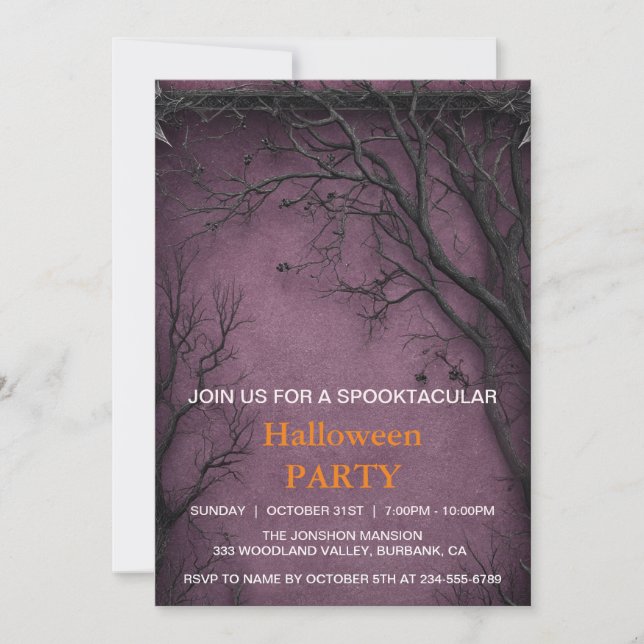 Spooktacular Dark Haunted House Halloween Party  I Invitation (Front)