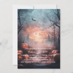 Spooktacular Dark Haunted House Halloween Party  I Invitation