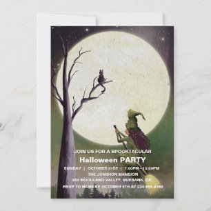 Spooktacular Dark Haunted House Halloween Party I Invitation
