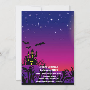 Spooktacular Dark Haunted House Halloween Party  I Invitation