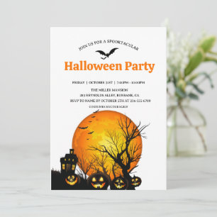 Spooktacular Dark Haunted House Halloween Party  Invitation