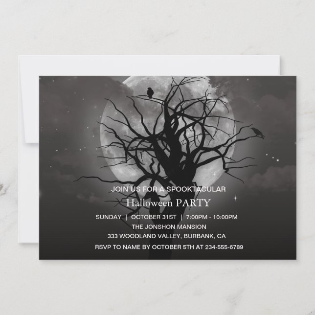 Spooktacular Dark Haunted House Halloween Party Invitation (Front)