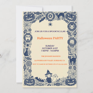 Spooktacular Dark Haunted House Halloween Party  Invitation