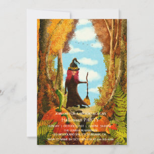 Spooktacular Dark Pumpkin Witch Halloween Party   Invitation
