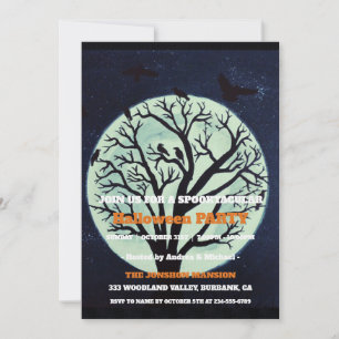 Spooktacular Dark Vintage Gothic Halloween Party Invitation