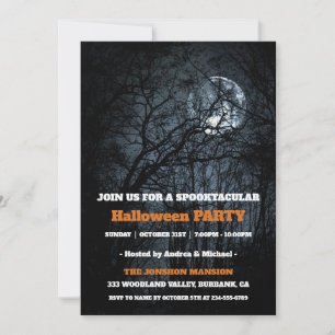 Spooktacular Dark Vintage Gothic Halloween Party Invitation