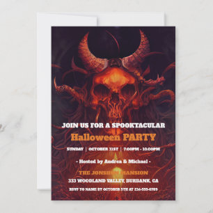 Spooktacular Dark Vintage Gothic Halloween Party Invitation