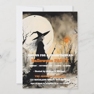 Spooktacular Dark Vintage Gothic Halloween Party Invitation