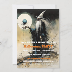 Spooktacular Dark Vintage Gothic Halloween Party Invitation