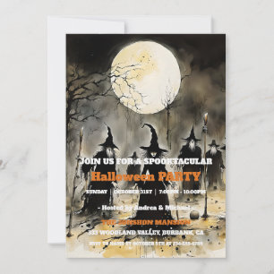 Spooktacular Dark Vintage Gothic Halloween Party Invitation