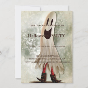 Spooktacular Dark Vintage Gothic Halloween Party Invitation