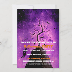 Spooktacular Dark Vintage Gothic Halloween Party Invitation