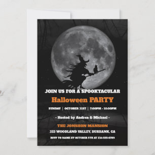 Spooktacular Dark Vintage Gothic Halloween Party Invitation