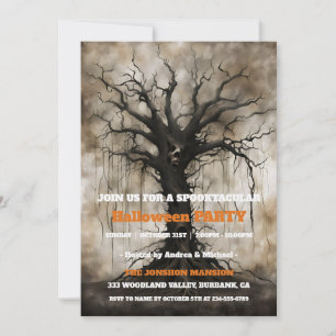 Spooktacular Dark Vintage Gothic Halloween Party Invitation