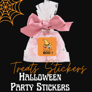 Spooktacular Face Boo Halloween Square Sticker