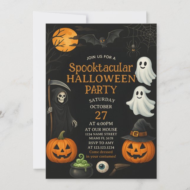Spooktacular Fright Night Halloween Invitation (Front)