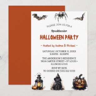 Spooktacular Full Moon Halloween Scary Party Invitation