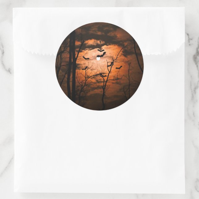 Spooktacular Full Moon Party   Classic Round Sticker (Bag)
