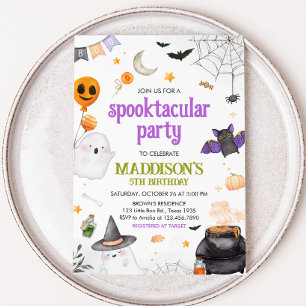 Spooktacular Ghost Halloween Birthday Party Invitation