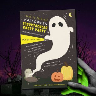 Spooktacular Ghost Halloween Party Invitation