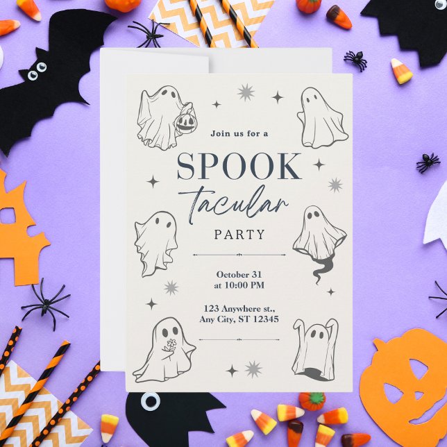 Spooktacular Ghost-Themed Halloween Invitation (Creator Uploaded)